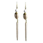 Long earrings handmade with cowrie shells, gold plated brass and camel bone.