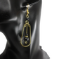 Black Beaded Oval Hoop Earrings