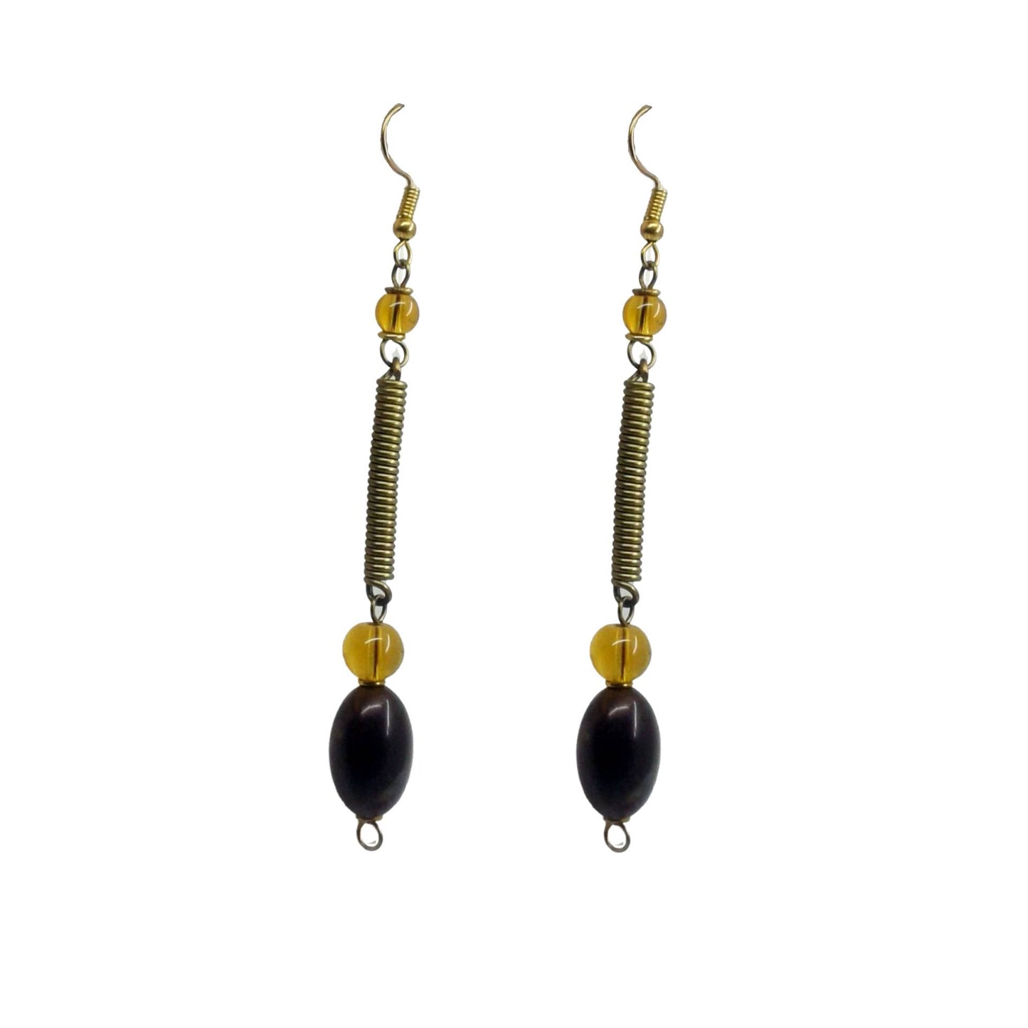 Brown Beaded Earrings