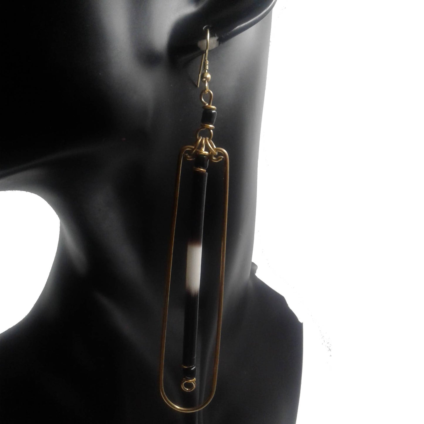 Long linear earrings