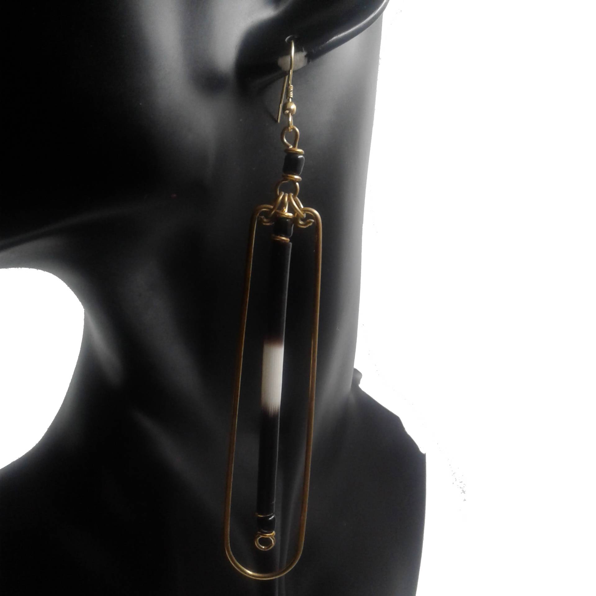 Long linear earrings