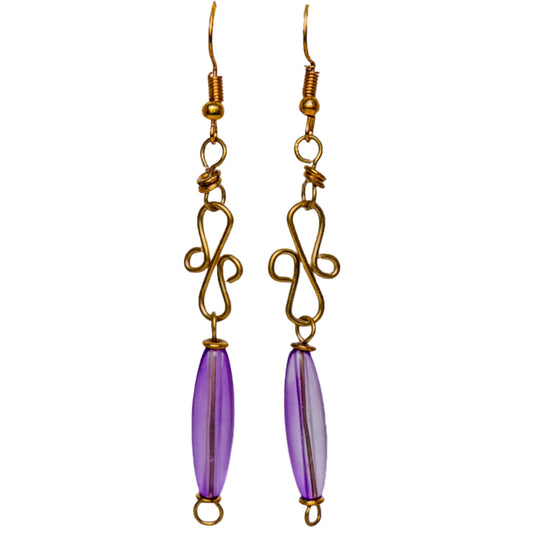 Long Purple Earrings