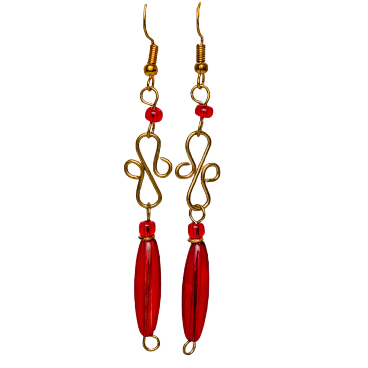 Long Red Earrings