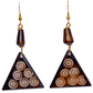 Long Triangle Earrings with engraved circles on the triangle