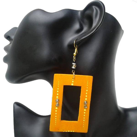 Long Orange Earrings