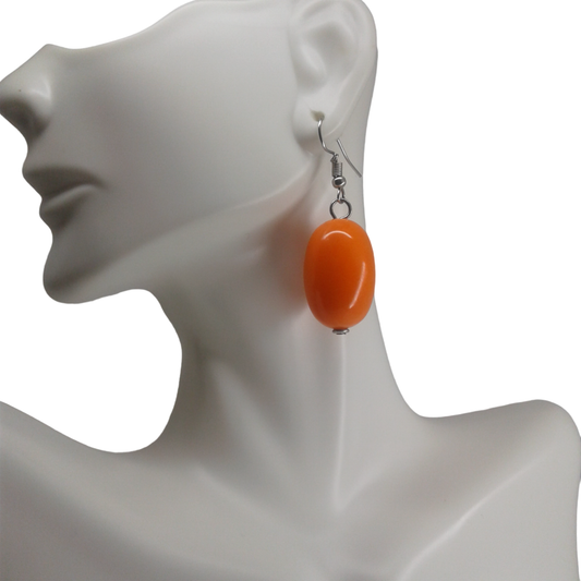 Small Orange Dangle Earrings