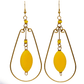 Yellow oval hoop earrings