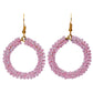 Pink Beaded Hoop Earrings