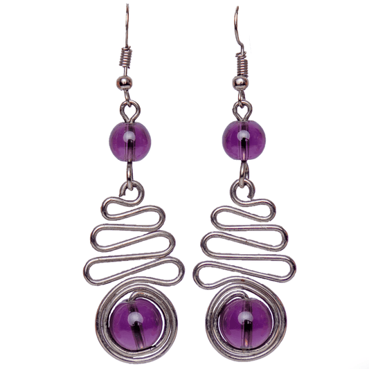 Long Purple Earrings