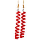 Red Beaded Spiral Earrings