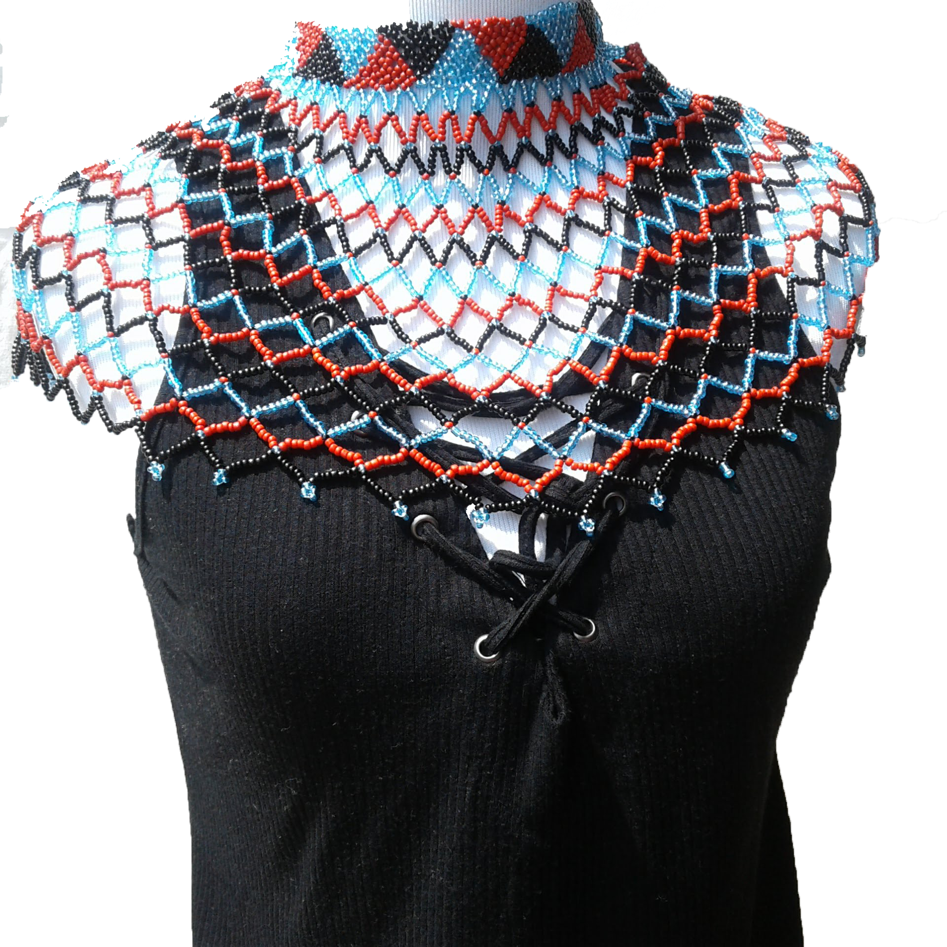 Shoulder choker necklace.