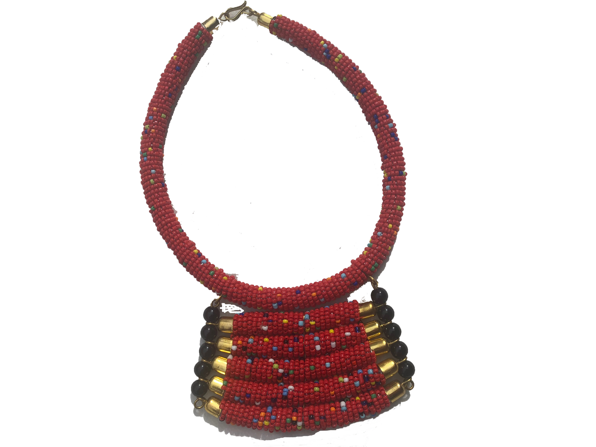 Red choker necklace