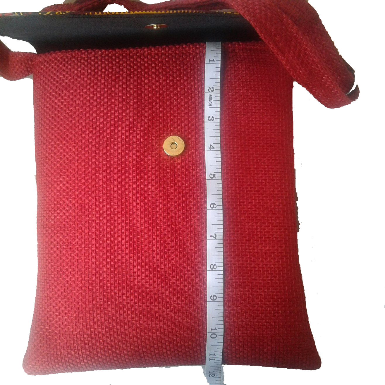 Red crossbody bag with adjustable straps
