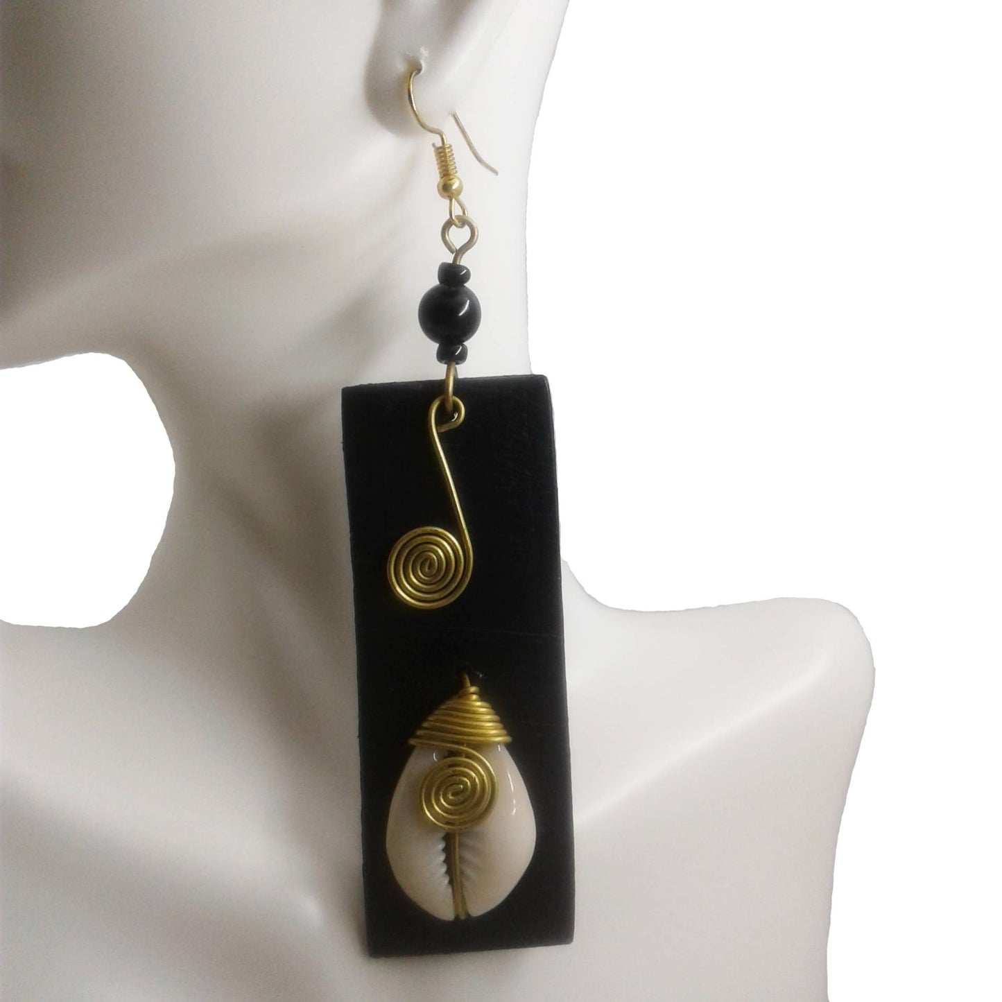 Cowrie Shell Dangle Earrings