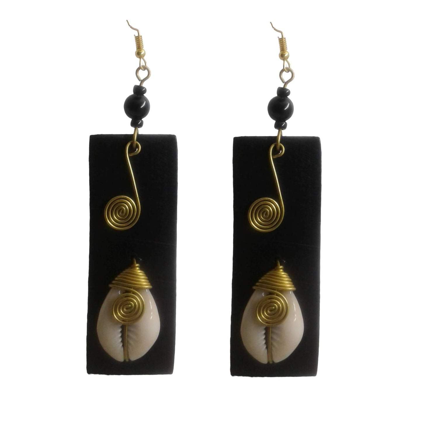 Cowrie Shell Dangle Earrings