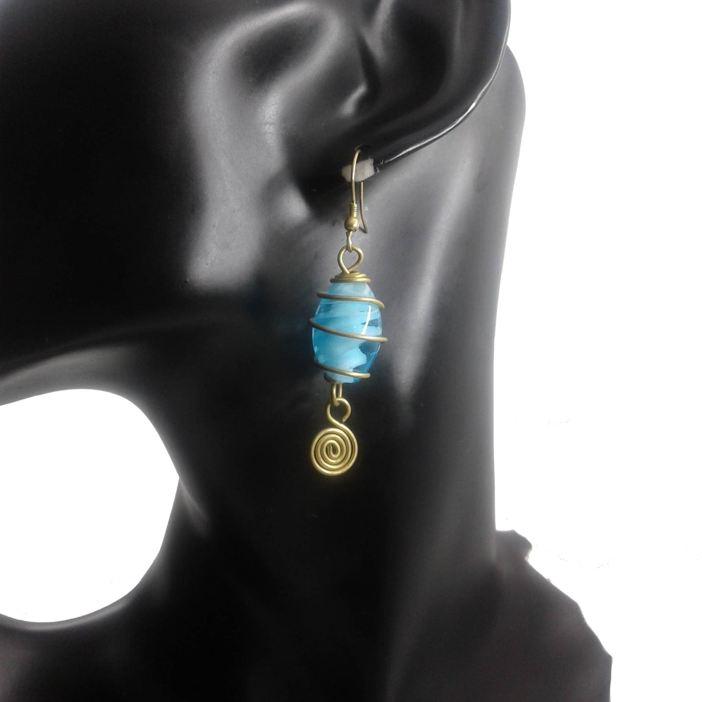 Small Blue Dangle Earrings