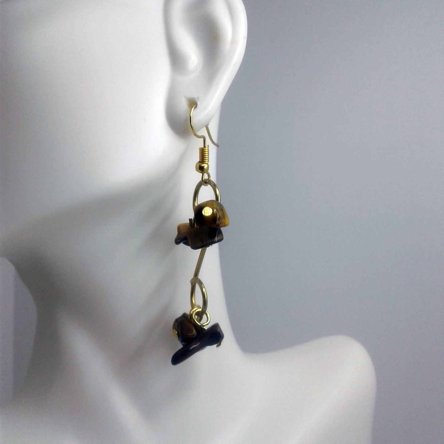 Small Brown Dangle Earrings