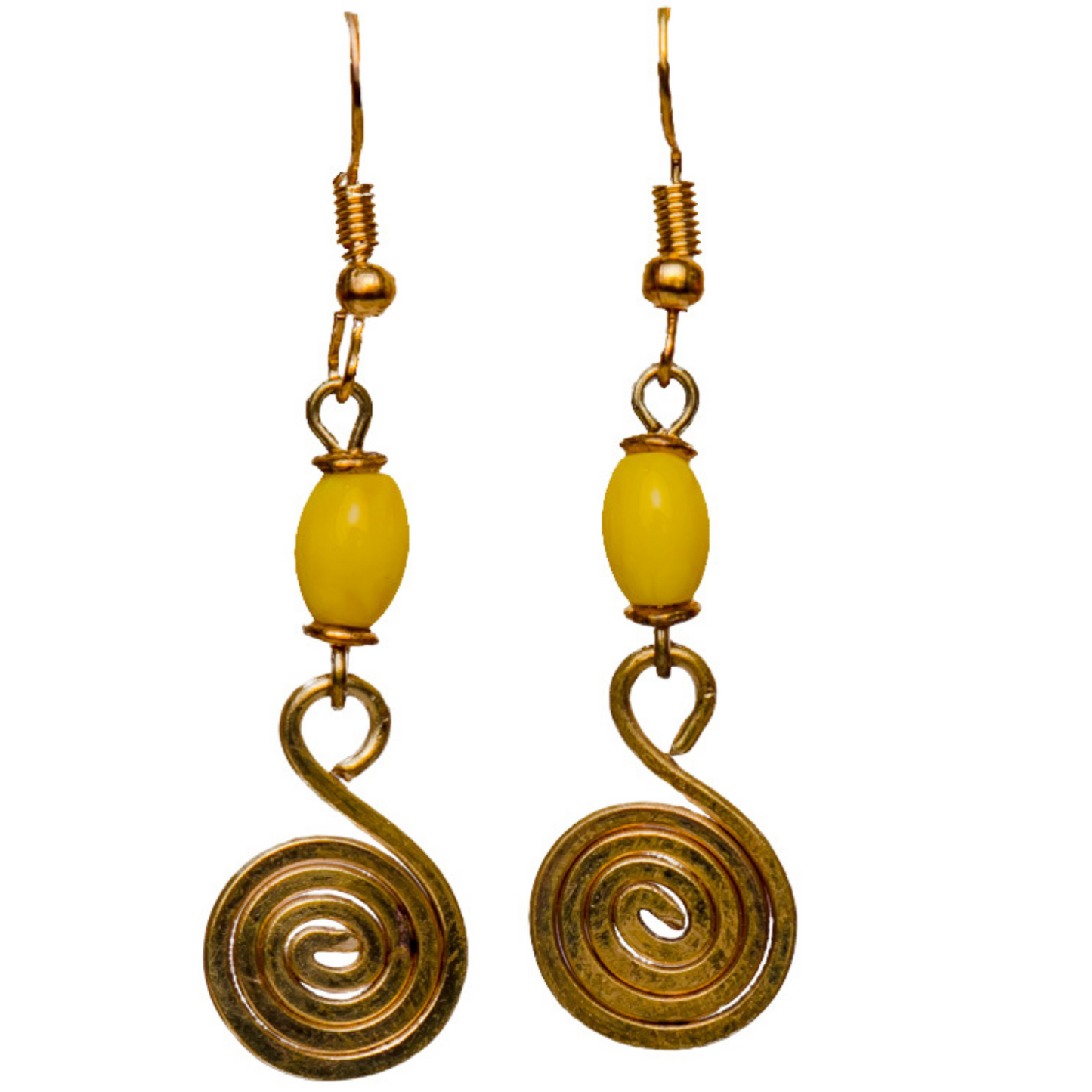 Small Yellow Dangle Earrings