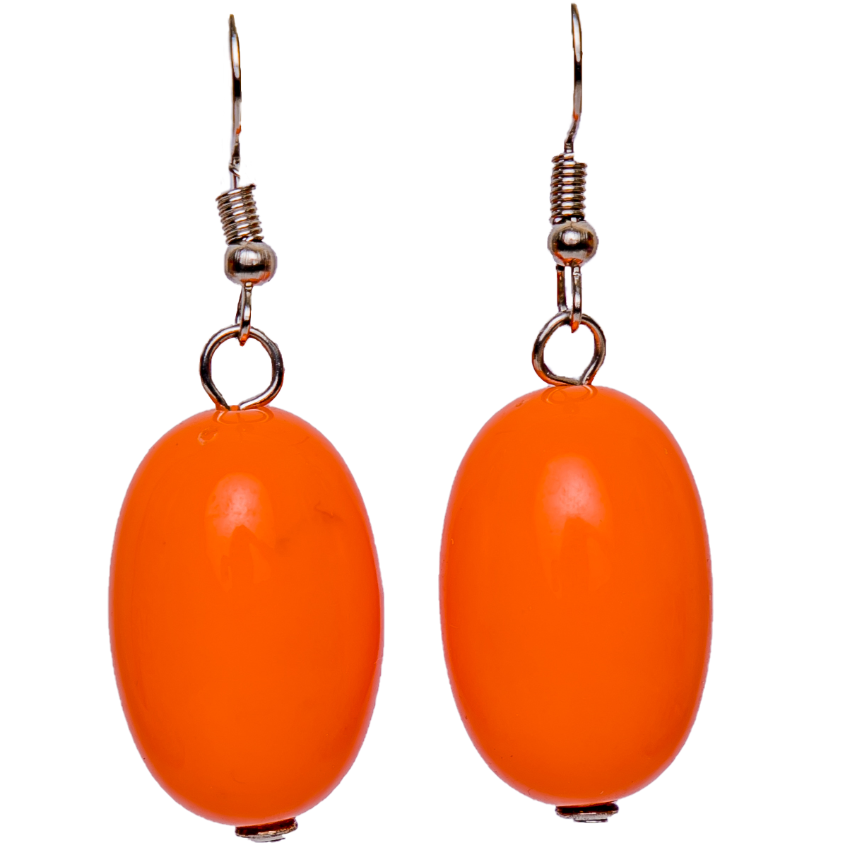 Small Orange Dangle Earrings