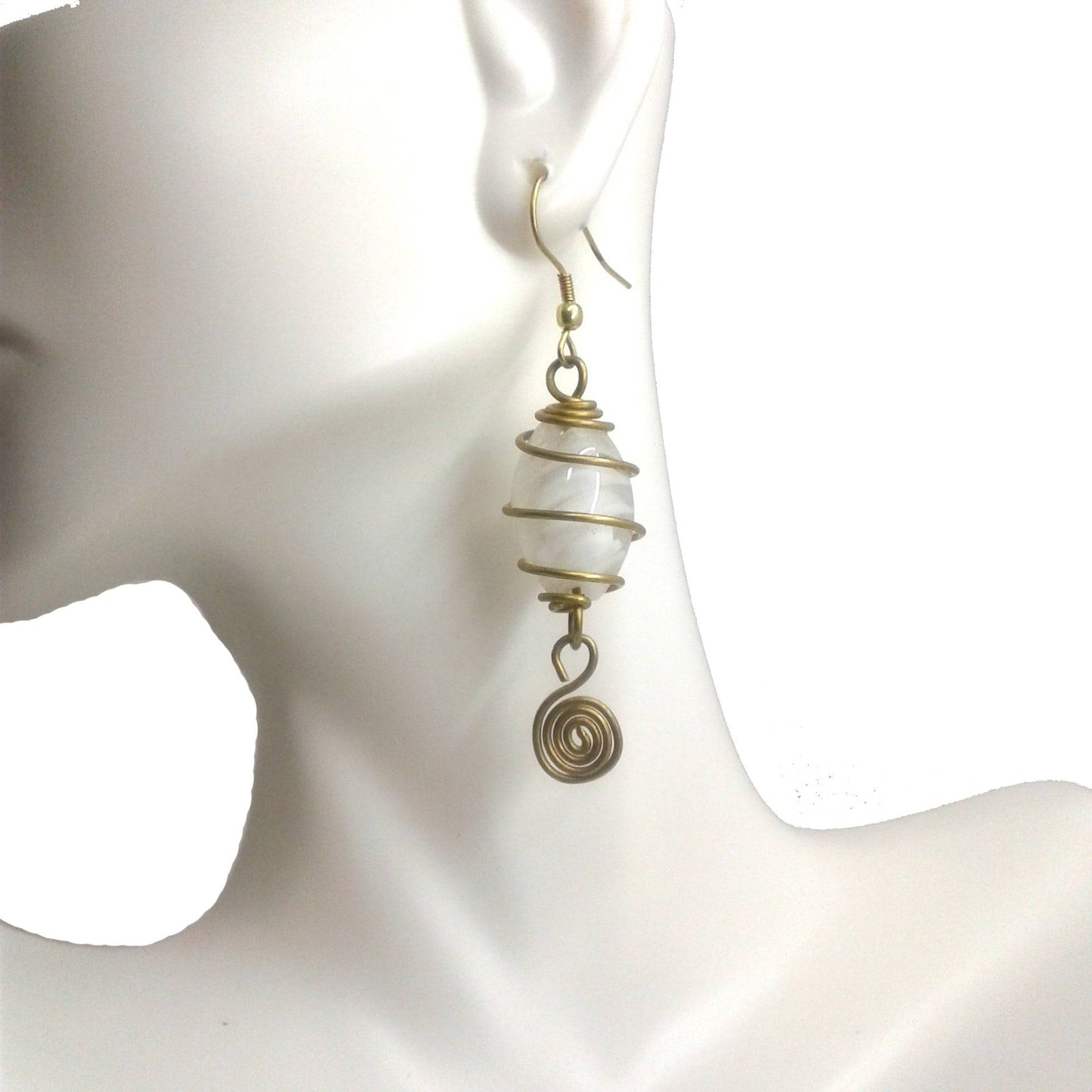 Small White Dangle Earrings