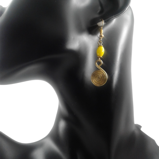 small yellow earrings