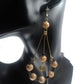Tan beads hoop earrings
