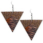 Brown Animal Print Triangle Earrings