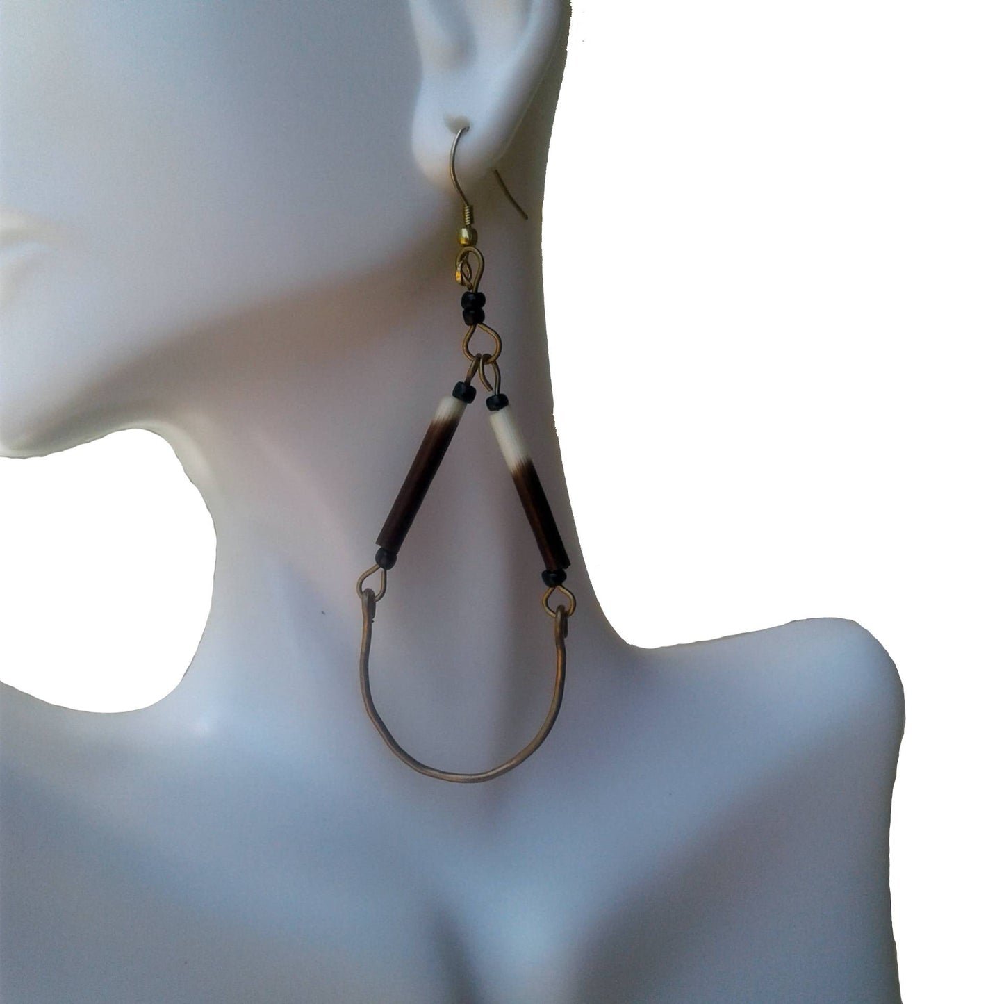 Porcupine Quill Oval Hoop Earrings