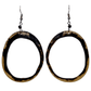 Unique 3 Inch Hoop Earrings. Handmade with camel bone and silver plated brass