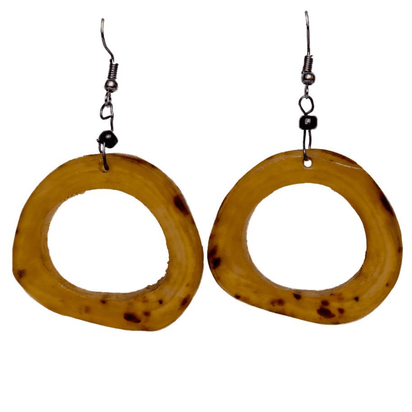 Unique Hoop Earrings made with camel bone