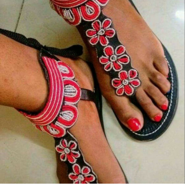 Women's beaded sandals