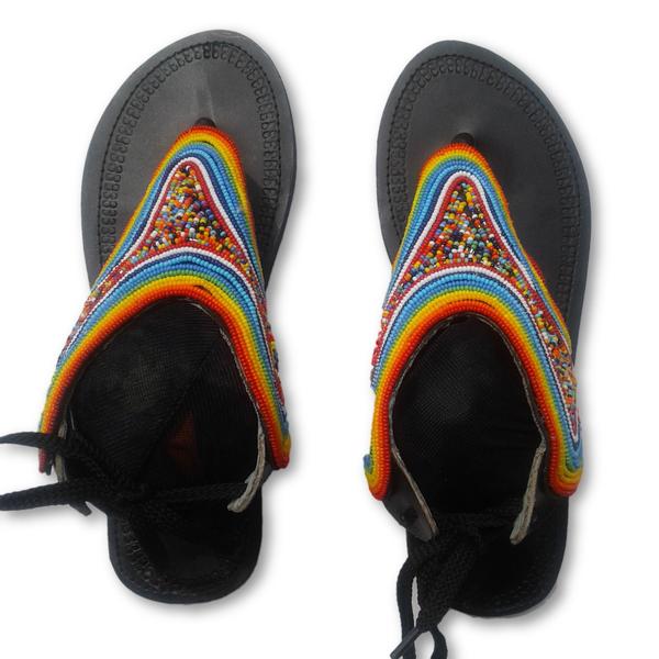 Women's flat sandals with ankle straps