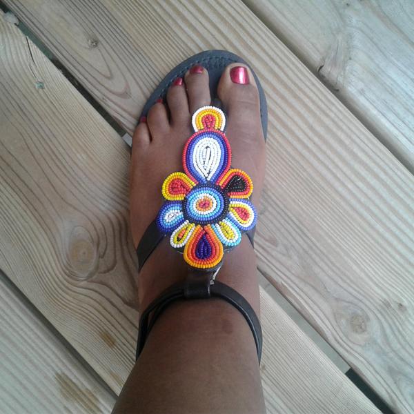 Women's thong sandals with ankle strap