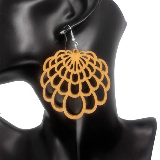 Wood dangle earrings