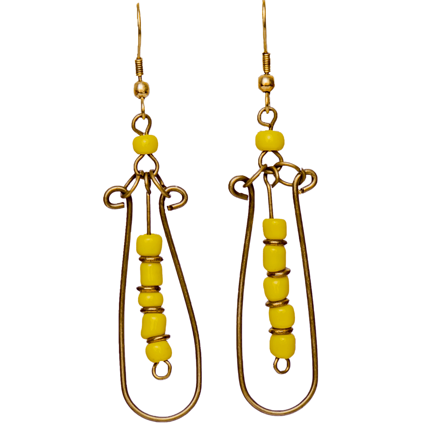 Yellow Oval Hoop Earrings