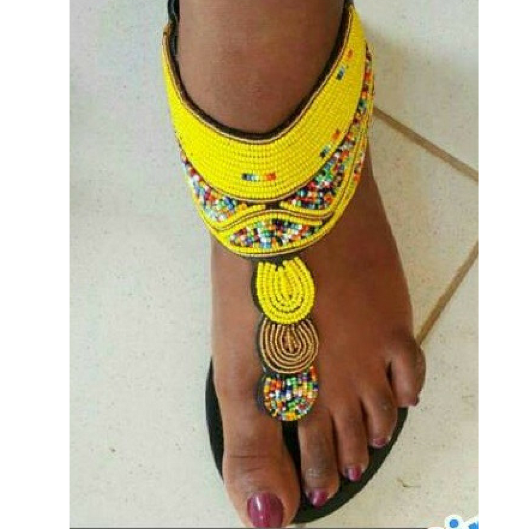 Yellow gladiator sandals