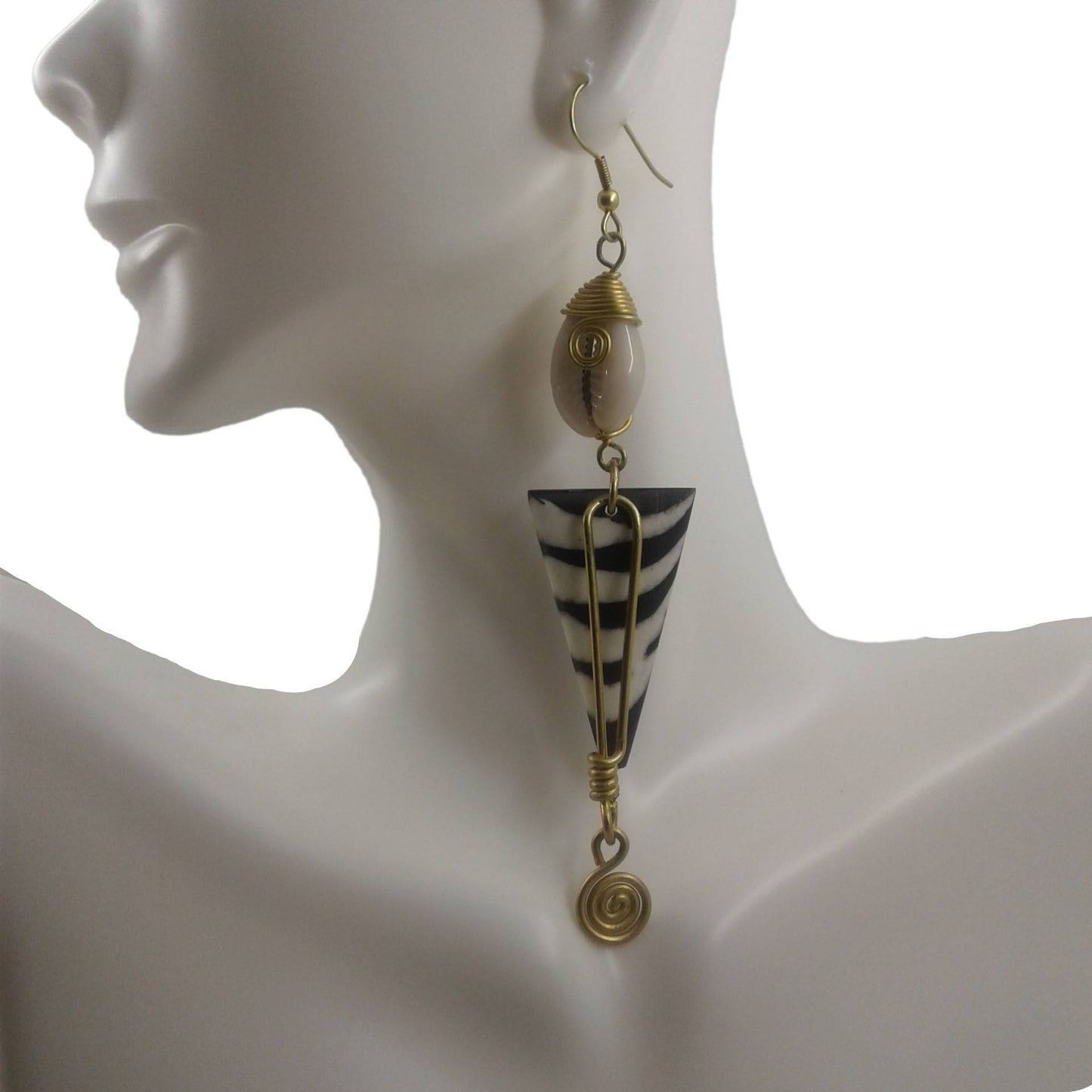 Cowrie Shell Long Dangle Earrings