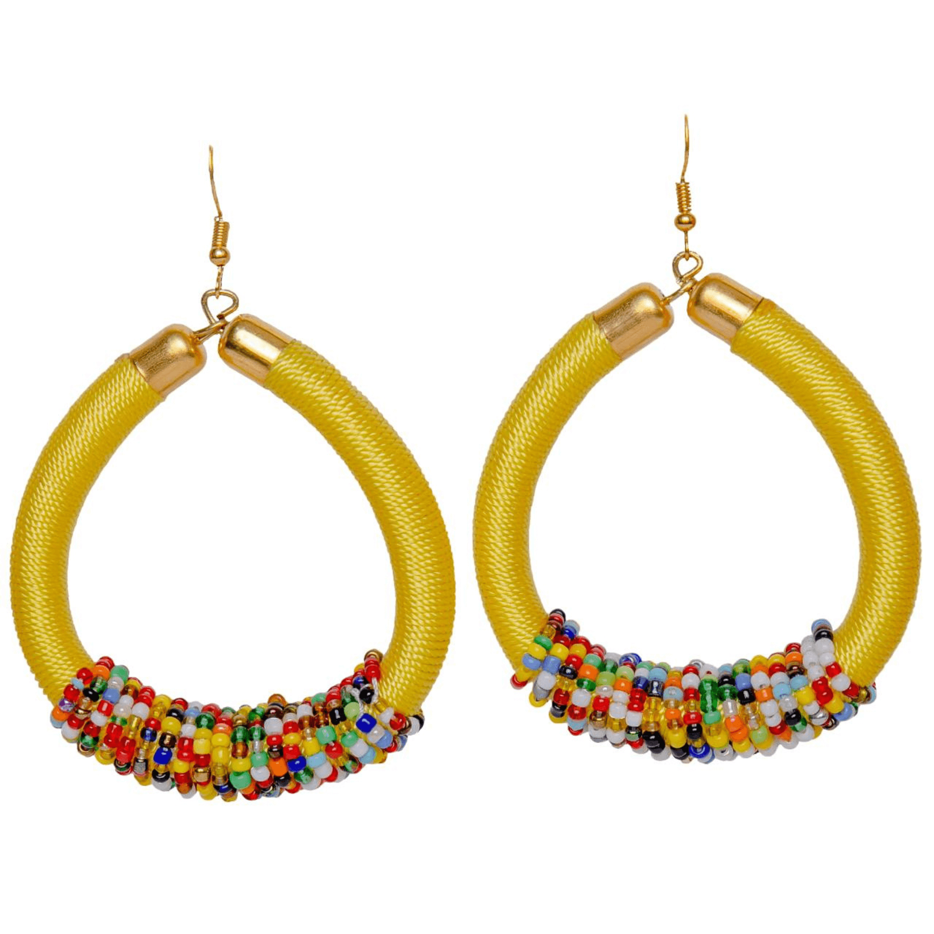 beaded hoop earrings