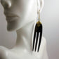 Long Black Afro Pick Earrings