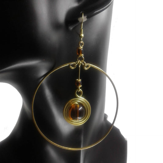 hoop and ball earrings