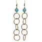 interlocking hoop earrings with light blue bead