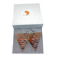 Brown Animal Print Triangle Earrings