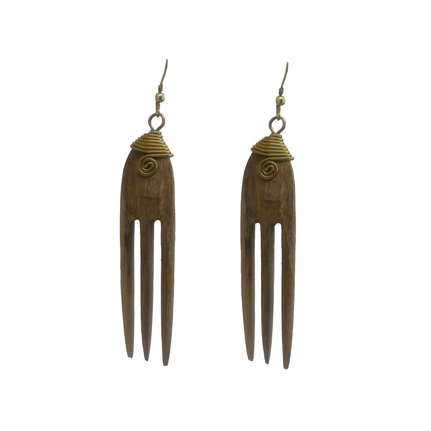 Brown Comb Earrings