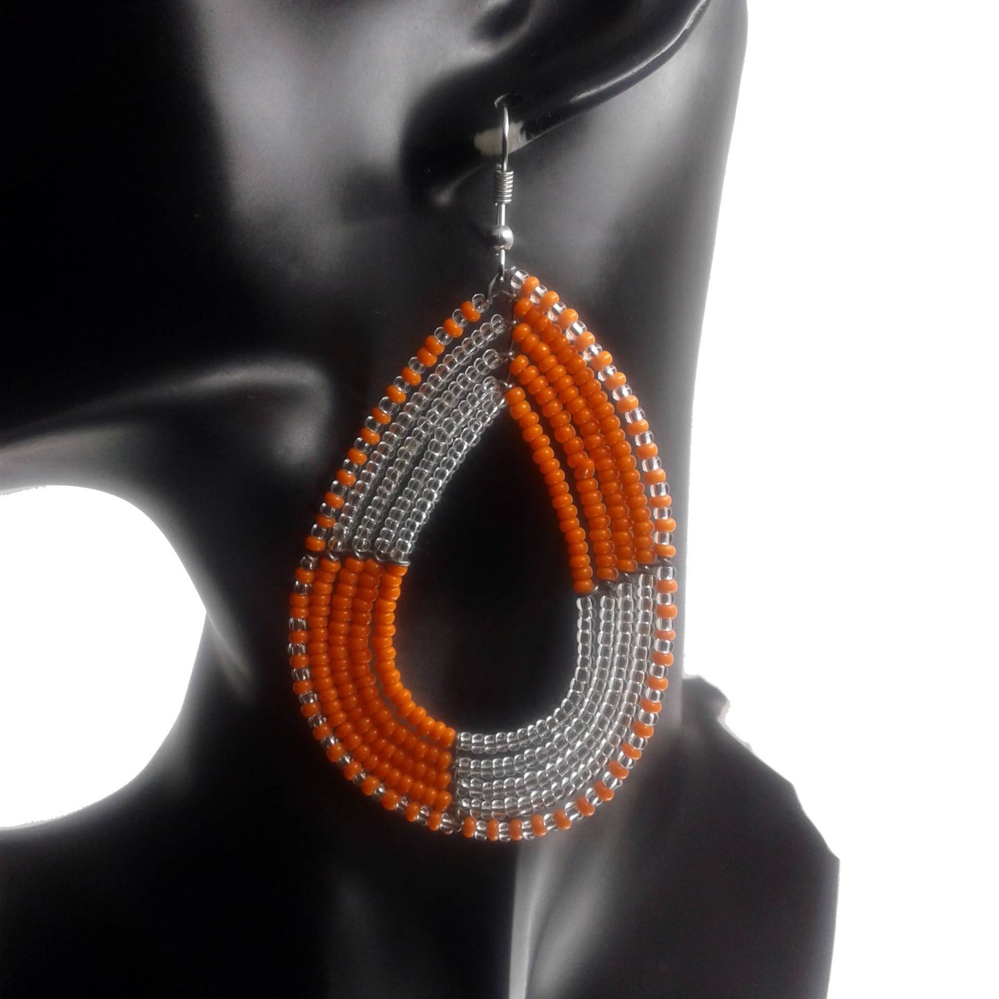 orange beaded earrings