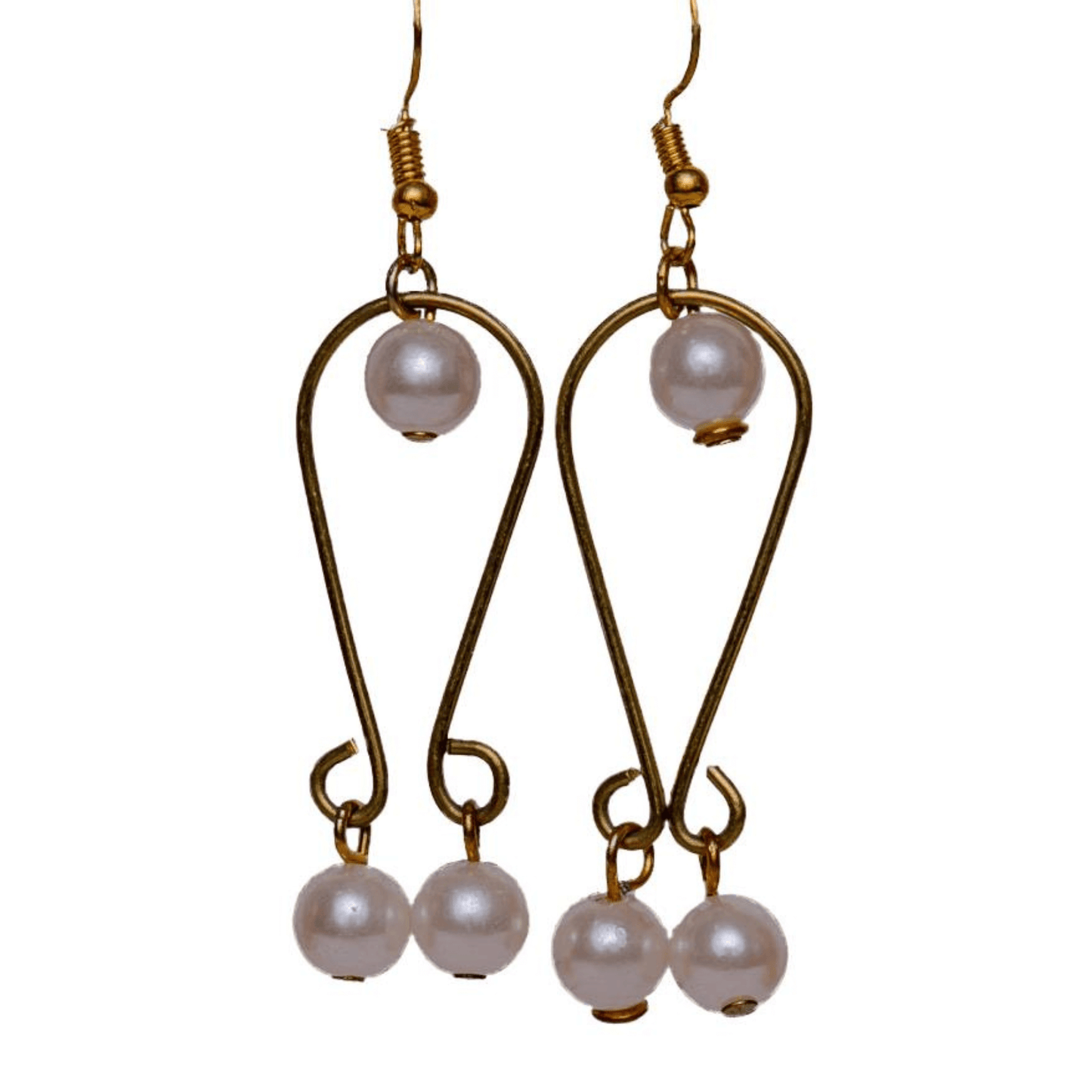 Unique White Ball Drop Earrings